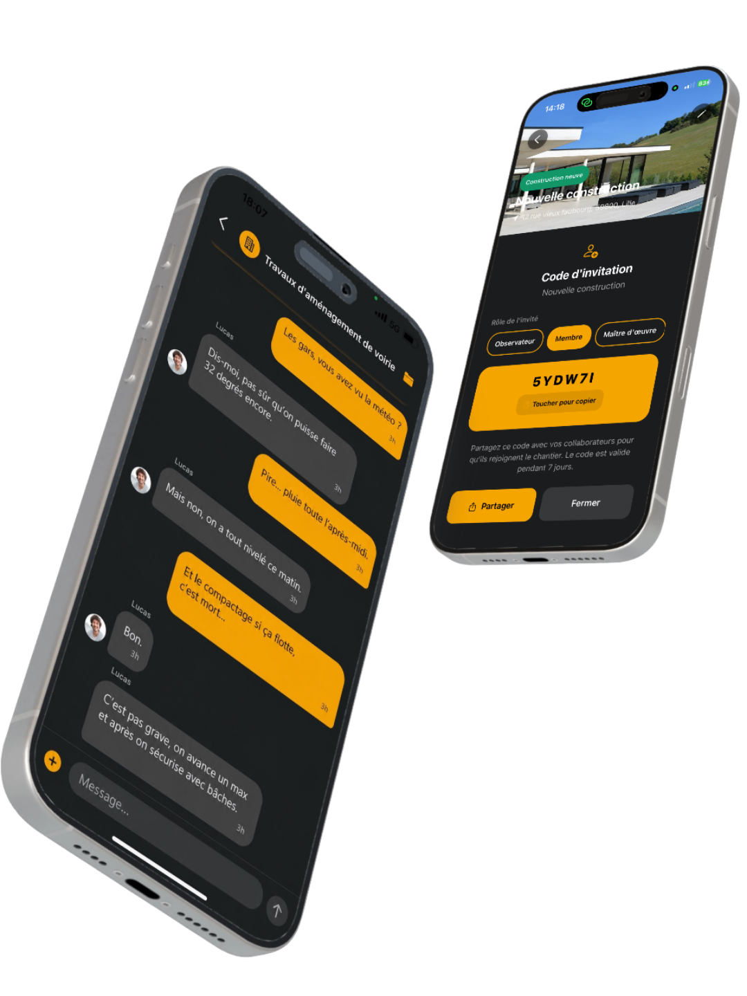 Aperçu de l'application MyTravo
